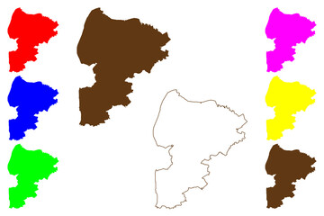 Cuxhaven district (Federal Republic of Germany, rural district, State of Lower Saxony) map vector illustration, scribble sketch Cuxhaven map