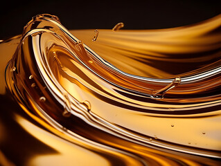 abstract background with golden waves created with generative ai