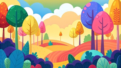 Fototapeta premium autumn landscape with trees