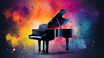 Colorful a piano illustration
