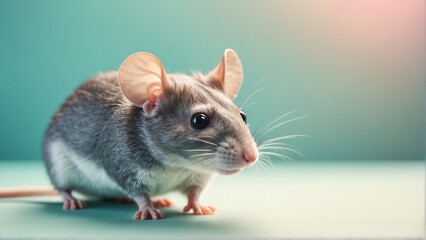 mouse on bright pastel color background from Generative AI