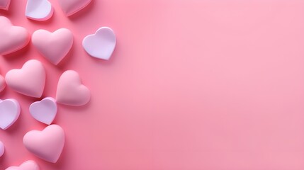 Valentine's Day with pink heart shape on pink background
