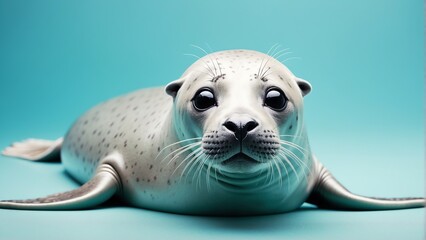 seal on bright pastel color background from Generative AI