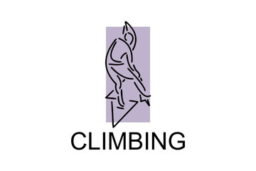 Sport Climbing sport vector line icon. practice climbing. sport pictogram, vector illustration.