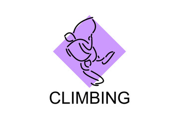 Sport Climbing sport vector line icon. practice climbing. sport pictogram, vector illustration.