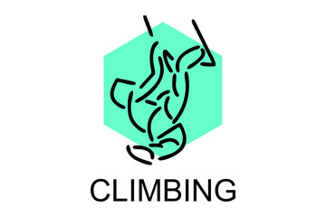 Sport Climbing sport vector line icon. practice climbing. sport pictogram, vector illustration.