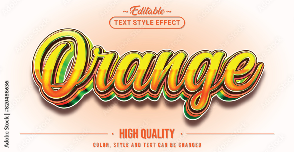 Poster Editable text style effect - Orange text style theme.