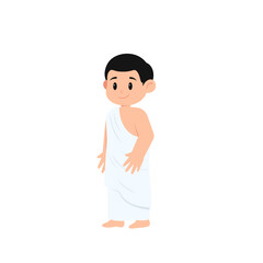 Moslem Boy Hajj Illustration