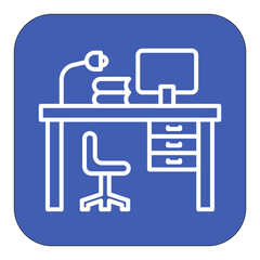 Workstation vector icon. Can be used for Home Based Business iconset.