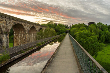 Evening mood at the Chirk Aqueduct & Viaduct, Wales, UK