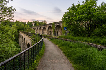 Fototapeta premium Evening mood at the Chirk Aqueduct & Viaduct, Wales, UK