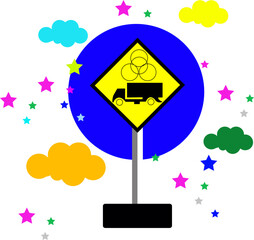 Trafic light signs for road suitable for kids education or elementary school