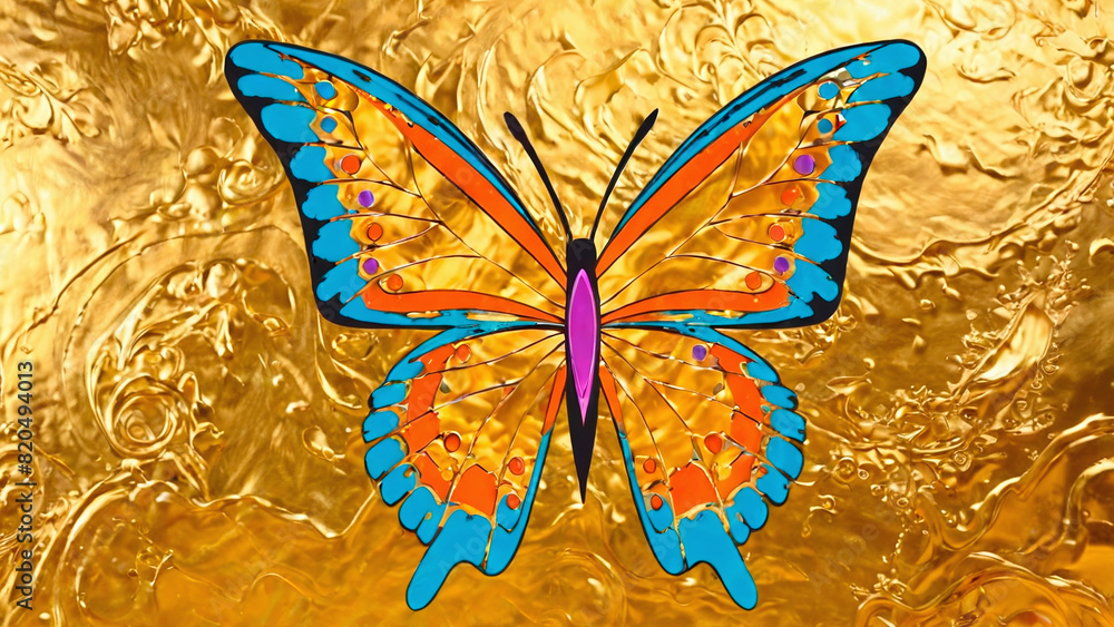 Poster abstract background with a butterfly.