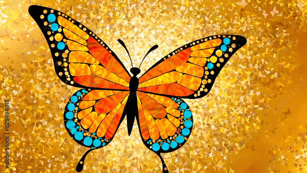 Poster abstract background with a butterfly.