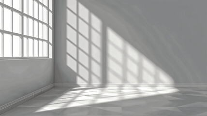 Mockup of transparent shadow overlay effect and natural lighting in room interior