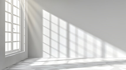 Mockup of transparent shadow overlay effect and natural lighting in room interior