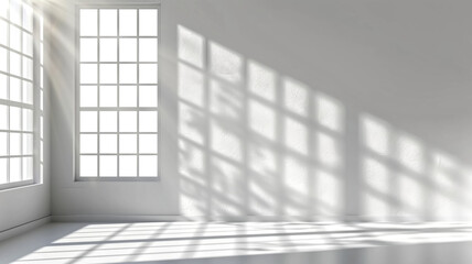 Mockup of transparent shadow overlay effect and natural lighting in room interior