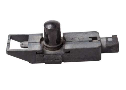 Electronic board in a black plastic box with light and rain sensors to automatically turn on lights and wipers during rain or at night. Auto parts catalog.