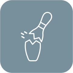 Broken Pin vector icon. Can be used for Bowling iconset.