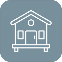 Bungalow vector icon. Can be used for Beach Resort iconset.