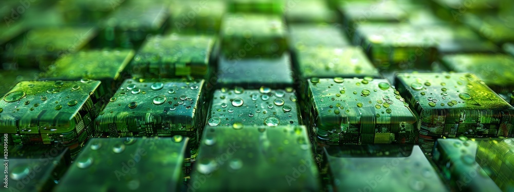 Aufkleber green abstract background created by squares lined up neatly.