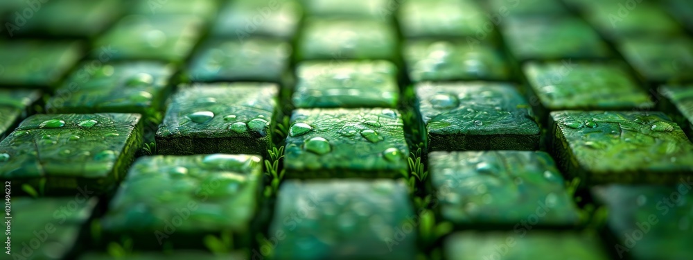 Aufkleber green abstract background created by squares lined up neatly.