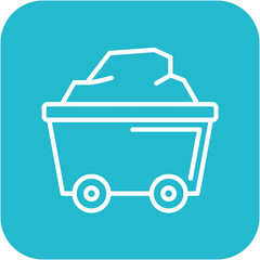 Mine Cart vector icon. Can be used for Mettalurgy iconset.
