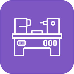 Lathe Machine vector icon. Can be used for Mettalurgy iconset.