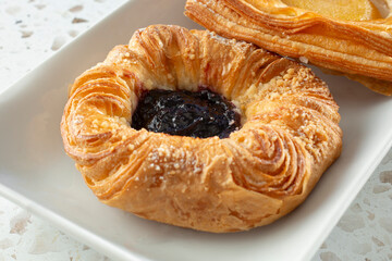A view of a berry danish.