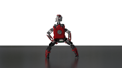 robot dancing transparent background for push on background	3D PNG photo