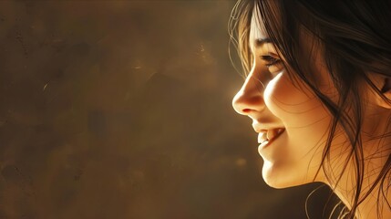 A woman with long hair looking at the camera.