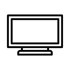 Monitor icon or logo illustration outline black style