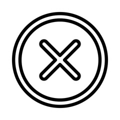 Cancel icon or logo illustration outline black style