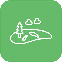 Parkland vector icon. Can be used for Golf iconset.