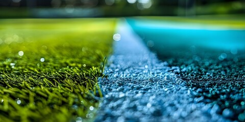 Materials Used in Sports Fields: Grass, Clay, and Copper Oxide. Concept Types of Sports Fields,...