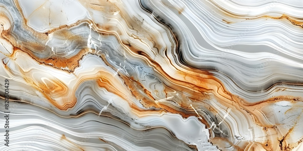 Poster blend marble textures in one image mixing smooth lines with natural stone. concept marble textures, 