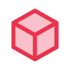 3d cube outline fill icon