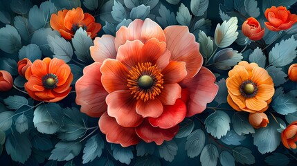  A watercolor painting of a flower, red and yellow flowers.