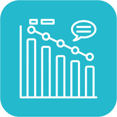 Burn Down Chart vector icon. Can be used for Project Assesment iconset.