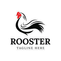 Chicken Rooster Logo Design Template. Vector Illustration.