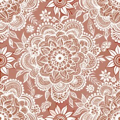 Seamless pattern of intricate lace sketches, adding a touch of delicate beauty to your gift wrap, Generative AI