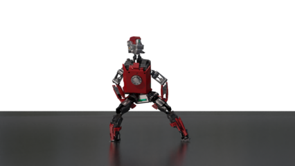 robot dancing transparent background for push on background	3D PNG photo
