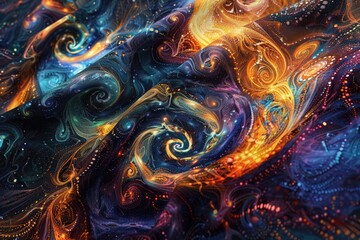 Swirling patterns reminiscent of a cosmic dance frozen in time.