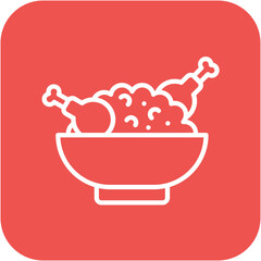 Naklejka premium Chicken Rice vector icon. Can be used for World Cuisine iconset.