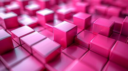 Fototapeta premium Pink abstract background created by squares lined up neatly.