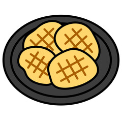 ウクライナ料理デルニのアイコンイラスト