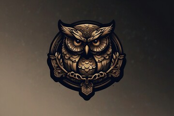 Owl in casino logo, artificial intelligence generates.