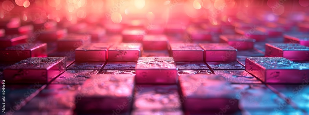 Poster pink abstract background created by squares lined up neatly.