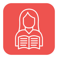 Reader Female vector icon. Can be used for Literature iconset.