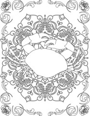 Crab on Mandala Coloring Page. Printable Coloring Worksheet for Adults and Kids. Educational Resources for School and Preschool. Mandala Coloring for Adults